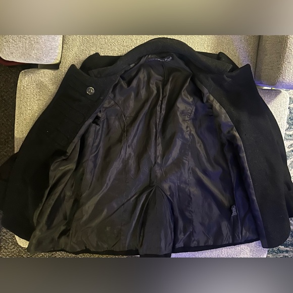 Miss Posh Wool Blend Double Breasted Black Peacoat - Picture 4 of 8